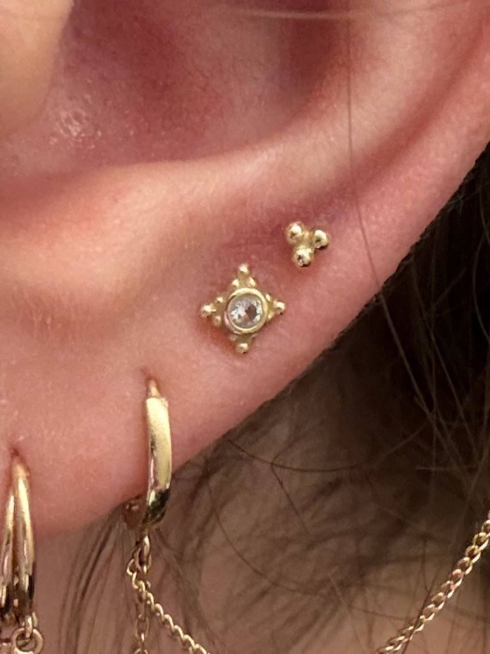 BVLA Mini Kandy 14k Gold Threaded End White CZ
